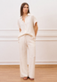 Camicia ampia in viscosa con maniche corte  - BEIGE