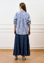 Gonna lunga a balze in chambray - BLU