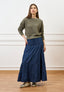 Gonna lunga a balze in chambray - BLU