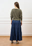Gonna lunga a balze in chambray - BLU