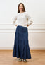 Gonna lunga a balze in chambray - BLU