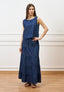 Gonna lunga a balze in chambray - BLU