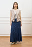 Gonna lunga a balze in chambray - BLU