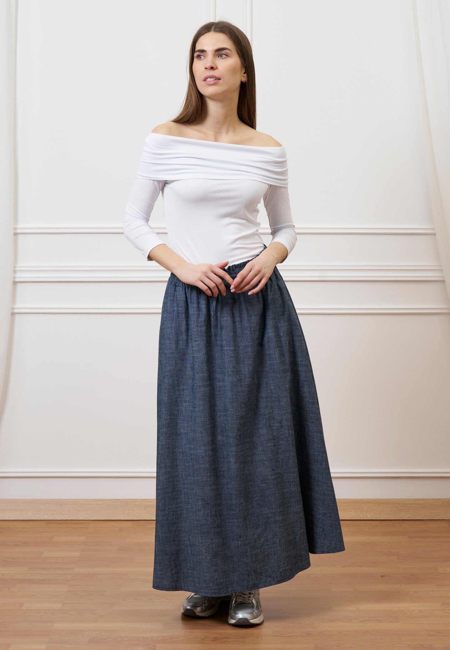 Gonna lunga effetto denim - JEANS