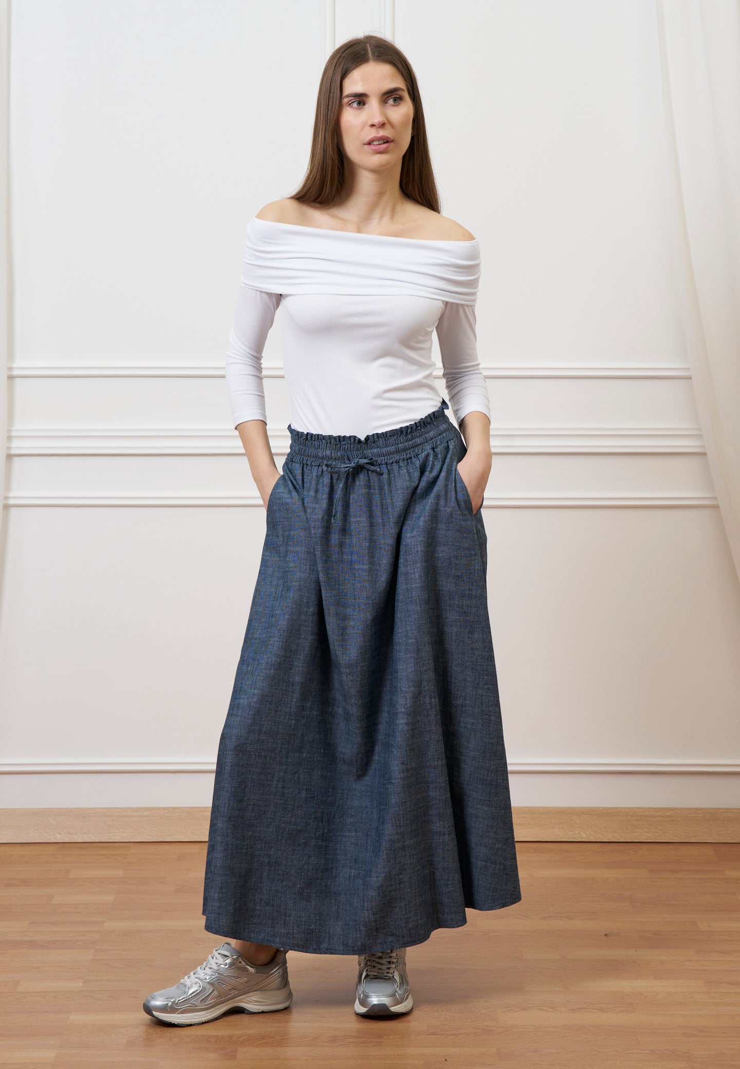 Gonna lunga effetto denim - JEANS