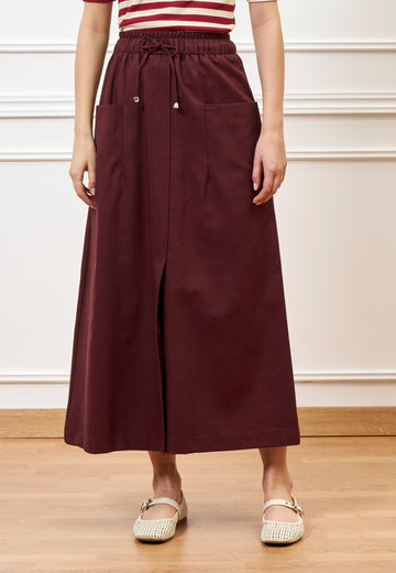 Gonna lunga dritta con tasconi - INDIA