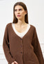 Cardigan ampio con spacchi - MARRONE