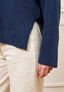 Cardigan ampio con spacchi - BLU