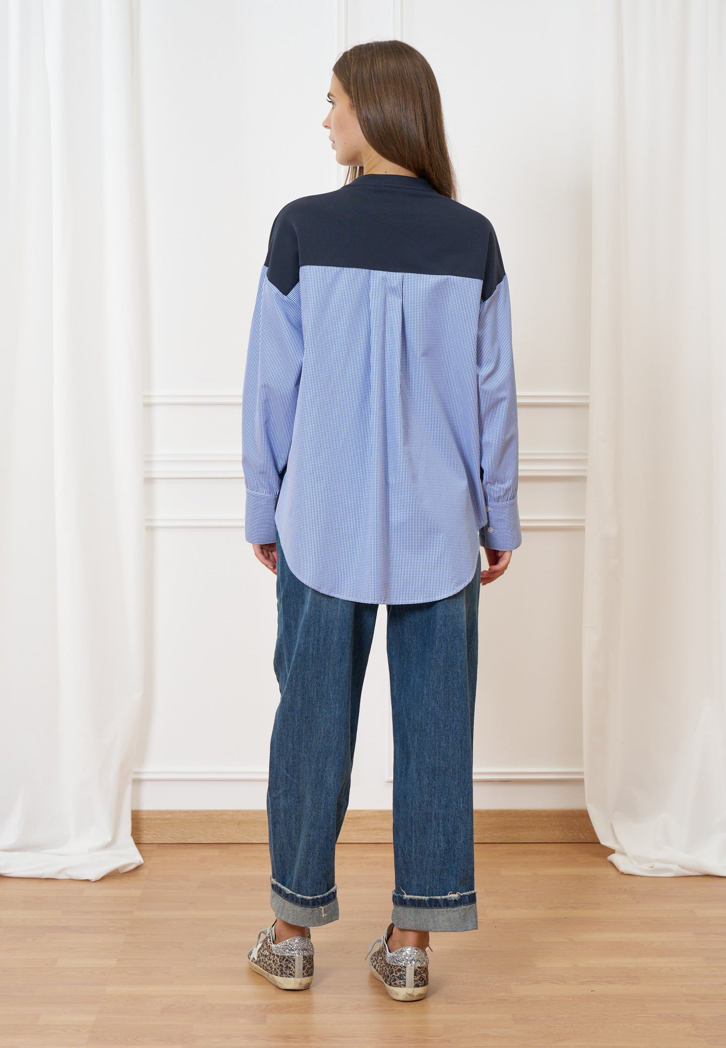 Felpa combinata con scritta