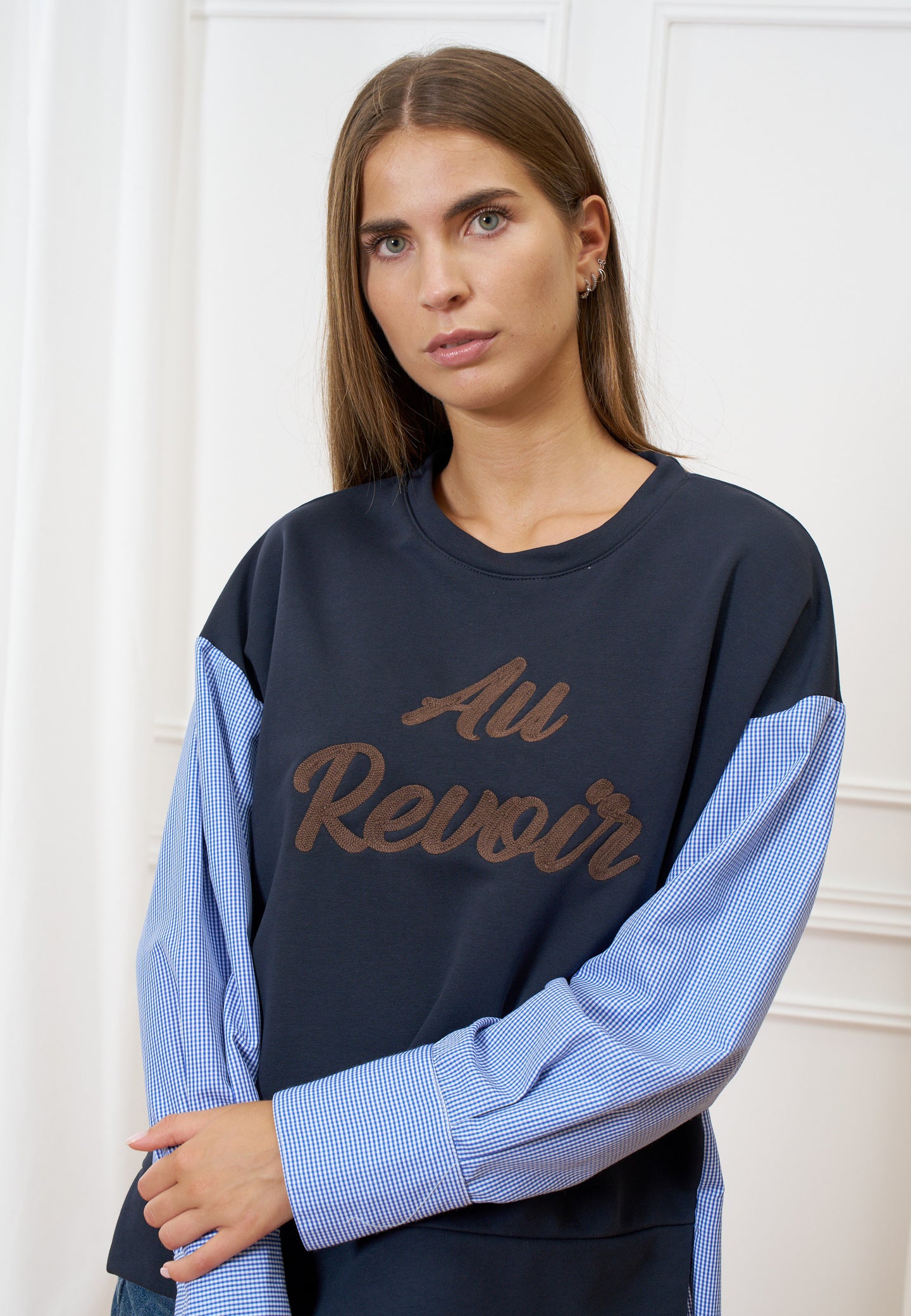 Felpa combinata con scritta