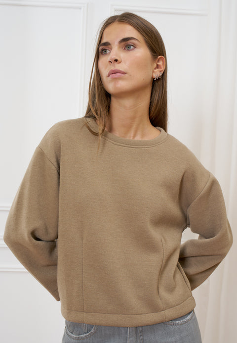 Felpa crop tinta unita