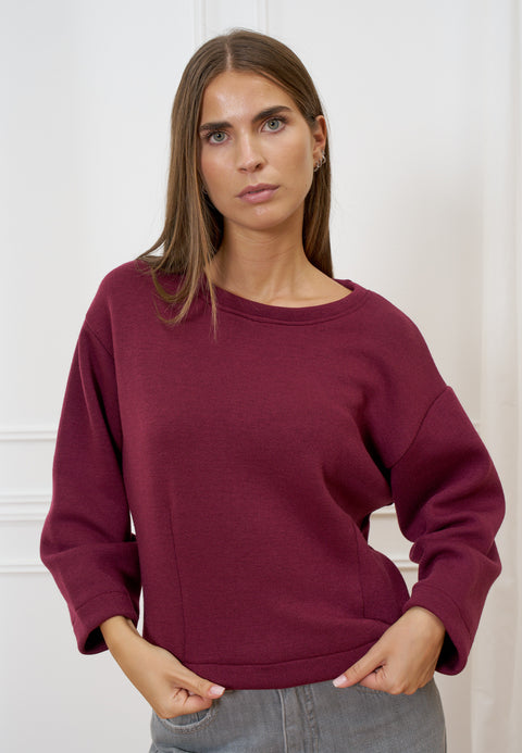 Felpa crop tinta unita