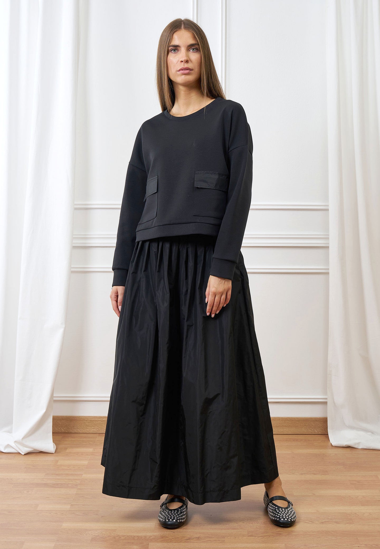 Felpa girocollo con tasche