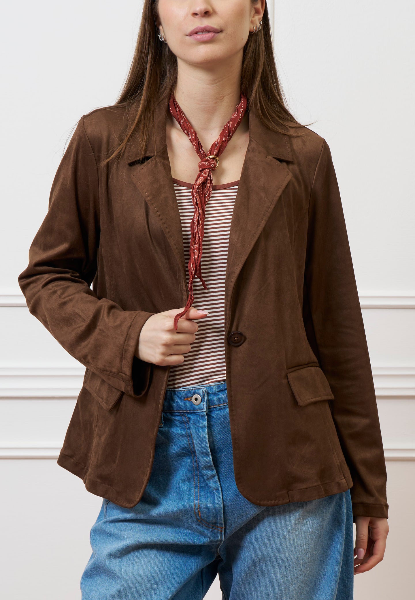 Giacca effetto dainetto - MARRONE