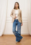 Giacca aperta jersey bouclè - BEIGE