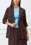 Giacca sfoderata con coulisse - MARRONE