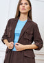 Giacca sfoderata con coulisse - MARRONE