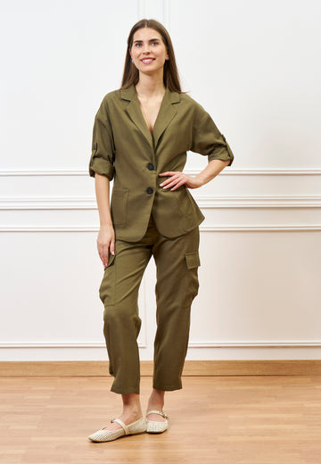 Giacca maniche con risvolto - MILITARE