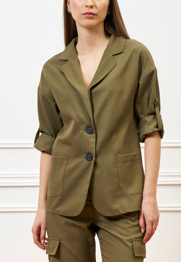 Giacca maniche con risvolto - MILITARE