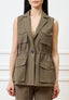 Giacca smanicata con tasconi - MILITARE