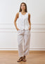 Gilet girocollo in puro lino - BIANCO