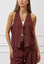 Gilet over con scollo a V - NOCCIOLA