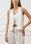 Gilet over con scollo a V - AVORIO