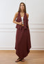 Gilet over con scollo a V - NOCCIOLA