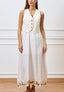 Gilet con scollo a v e bottoni - AVORIO
