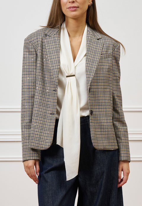 Giacca a quadri con paillettes