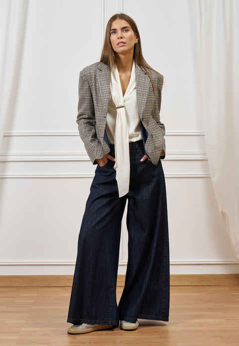 Giacca a quadri con paillettes