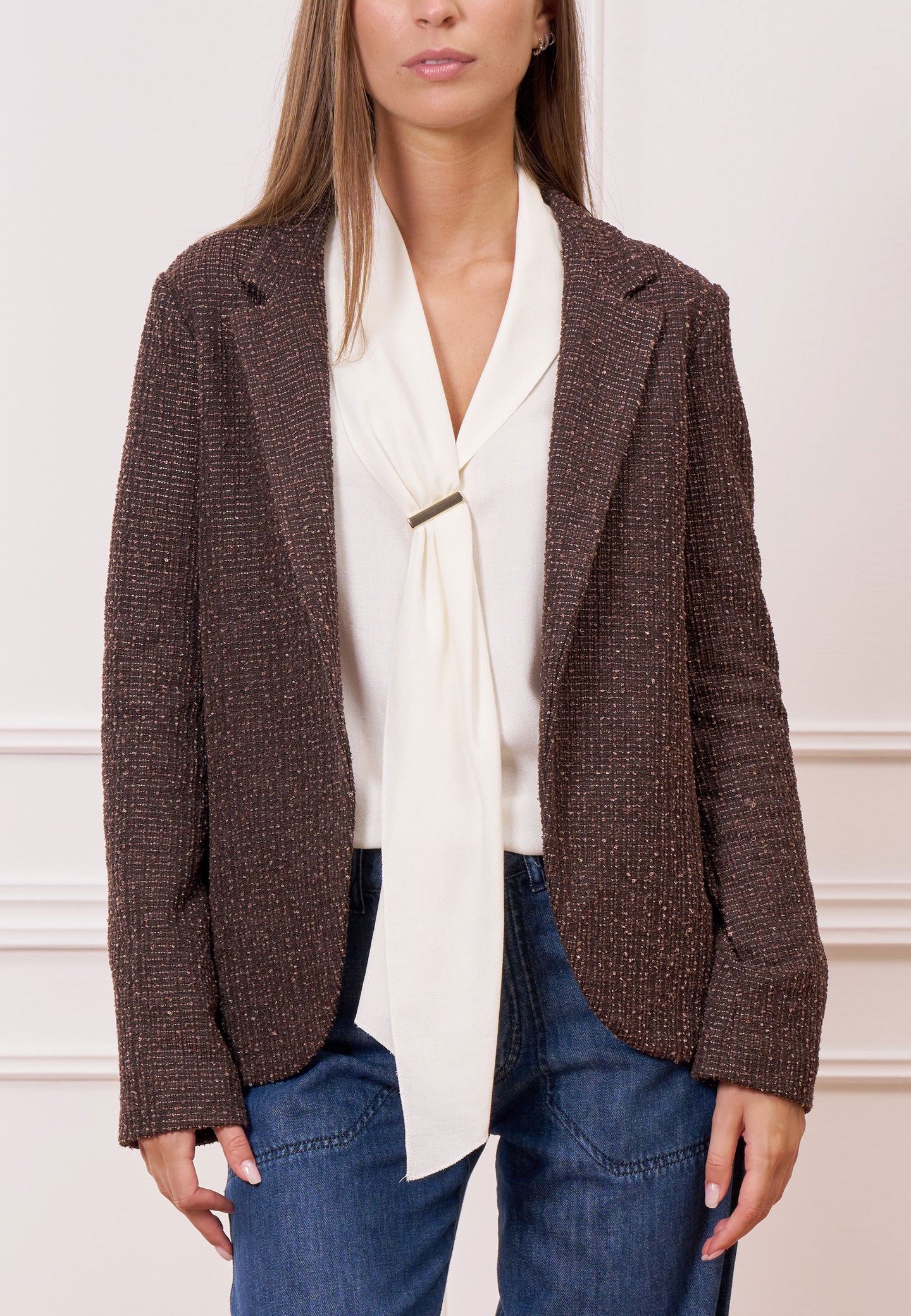 Giacca aperta con paillettes