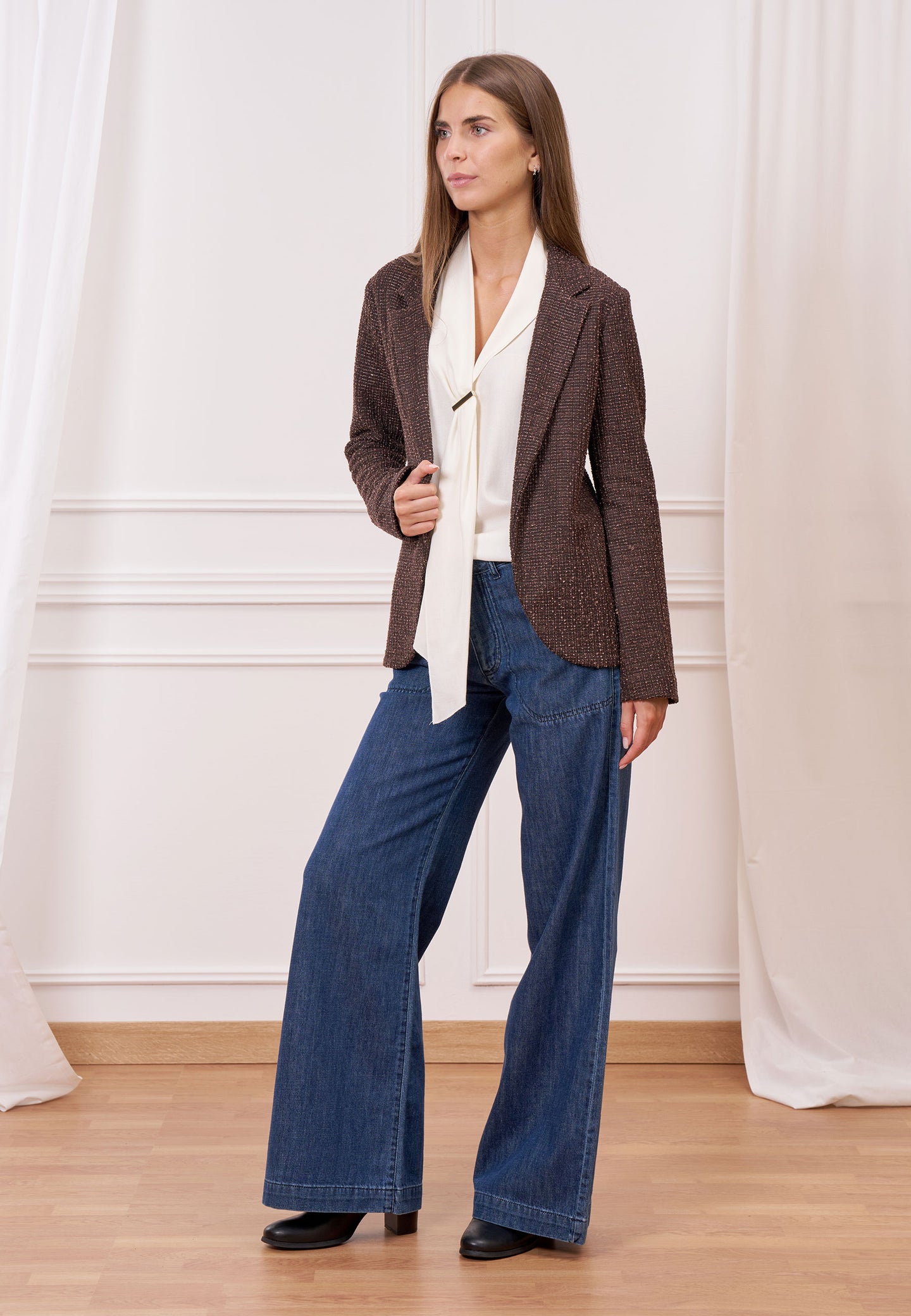 Giacca aperta con paillettes