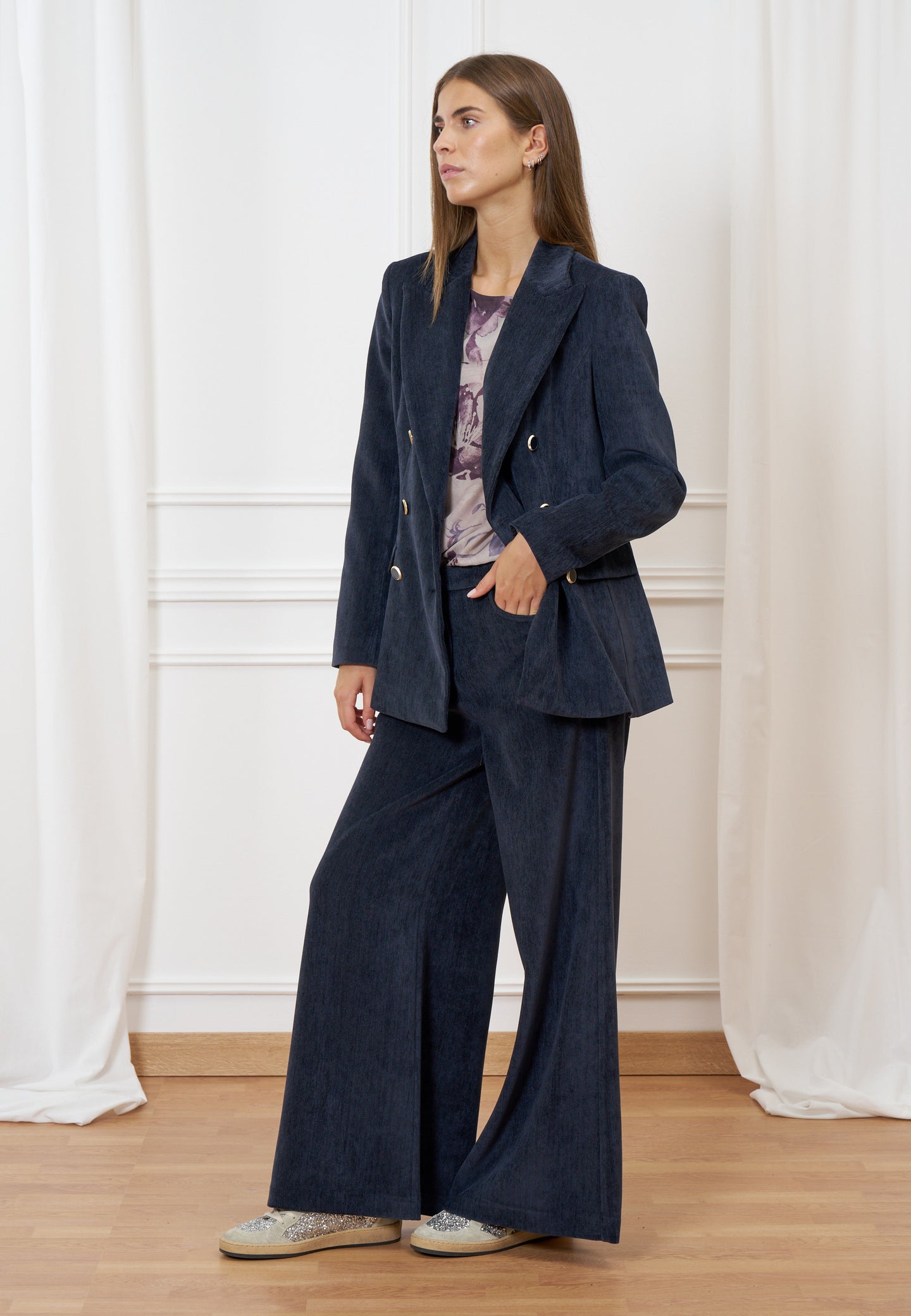 Giacca doppiopetto in velluto