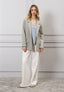 T-shirt righe scollo in lurex