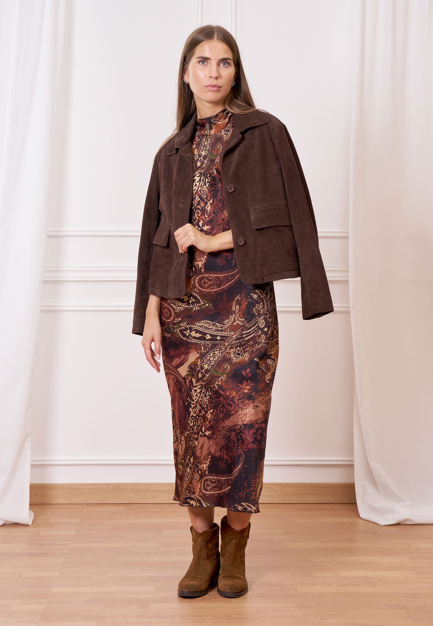 Giubbino in pelle scamosciata