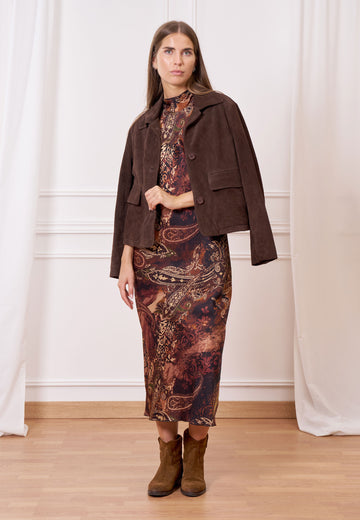 Giubbino in pelle scamosciata