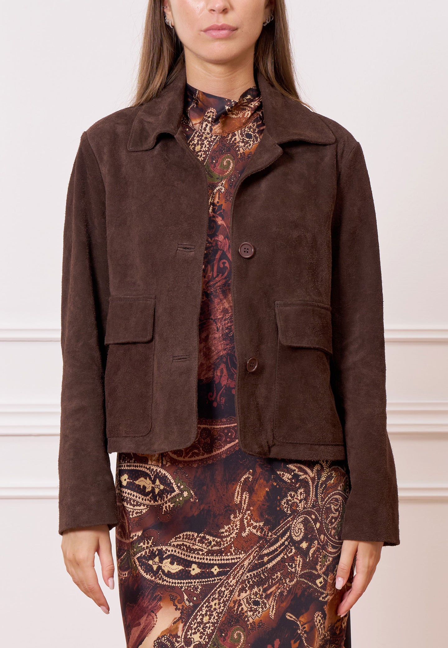 Giubbino in pelle scamosciata