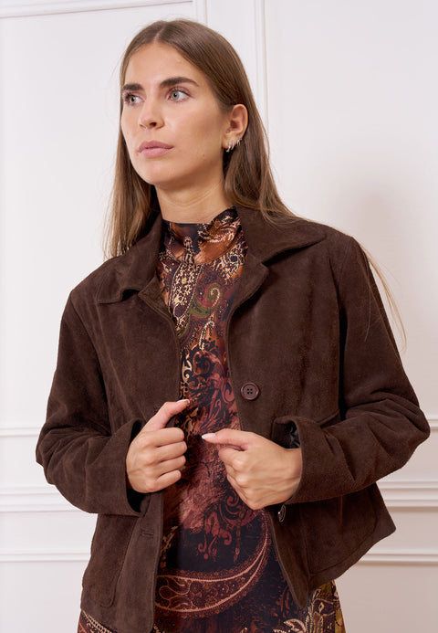 Giubbino in pelle scamosciata