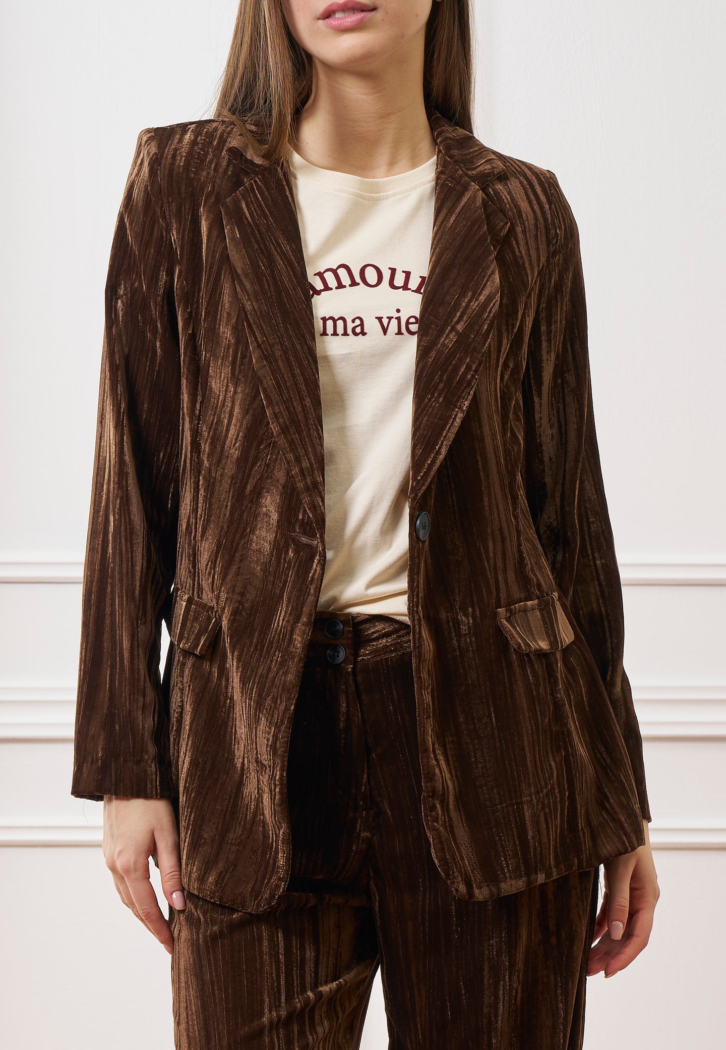 Giacca in velluto martellato