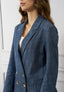 Giacca lunga denim sfrangiata