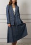 Giacca lunga denim sfrangiata