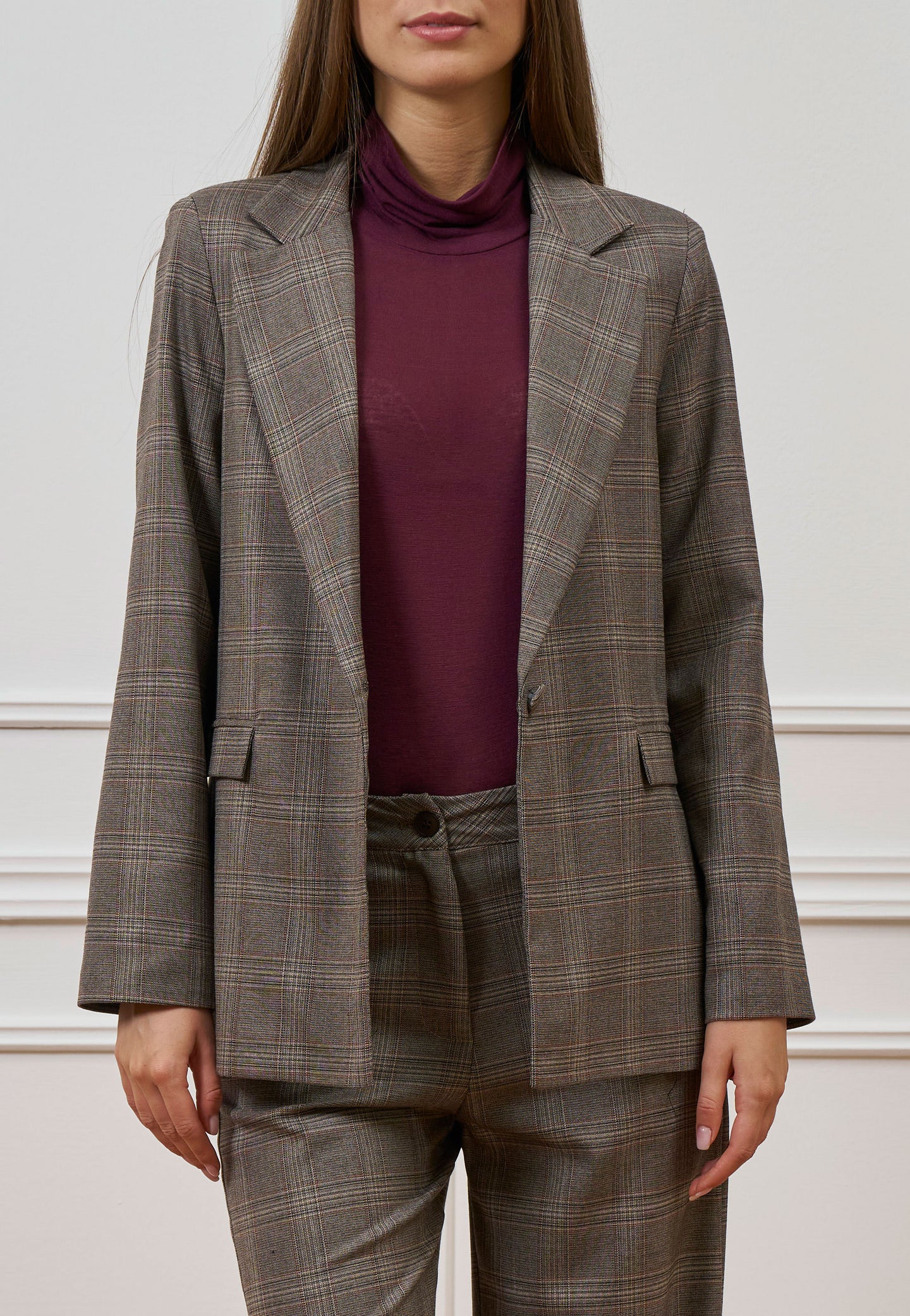 Giacca monopetto a quadri check