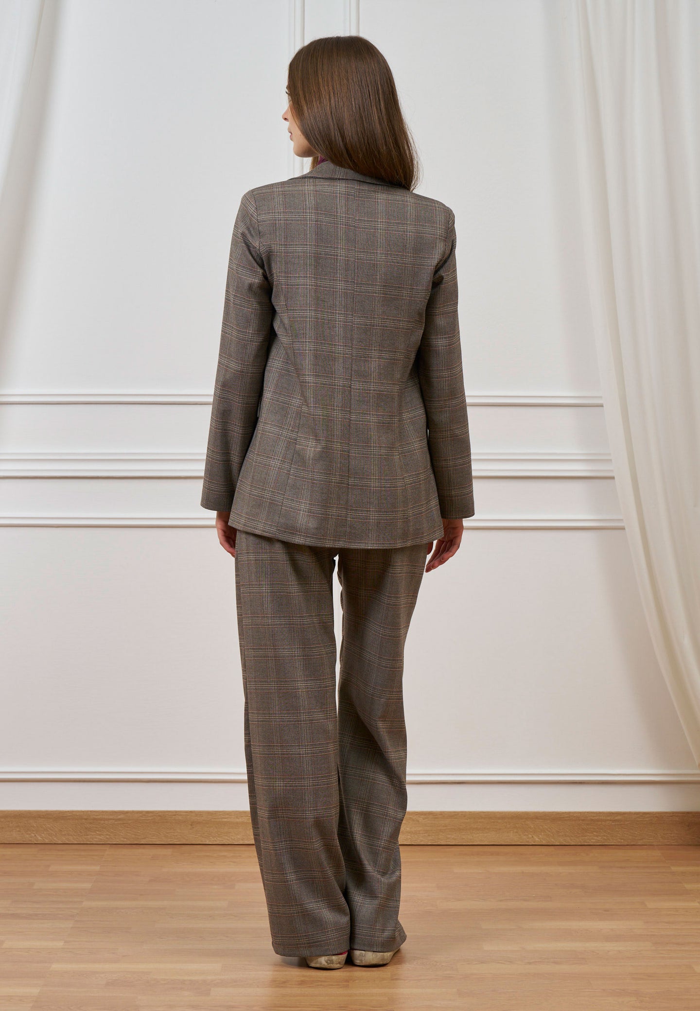 Giacca monopetto a quadri check