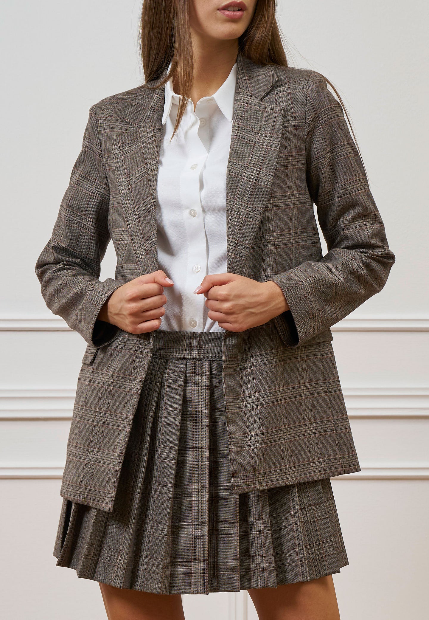 Giacca monopetto a quadri check