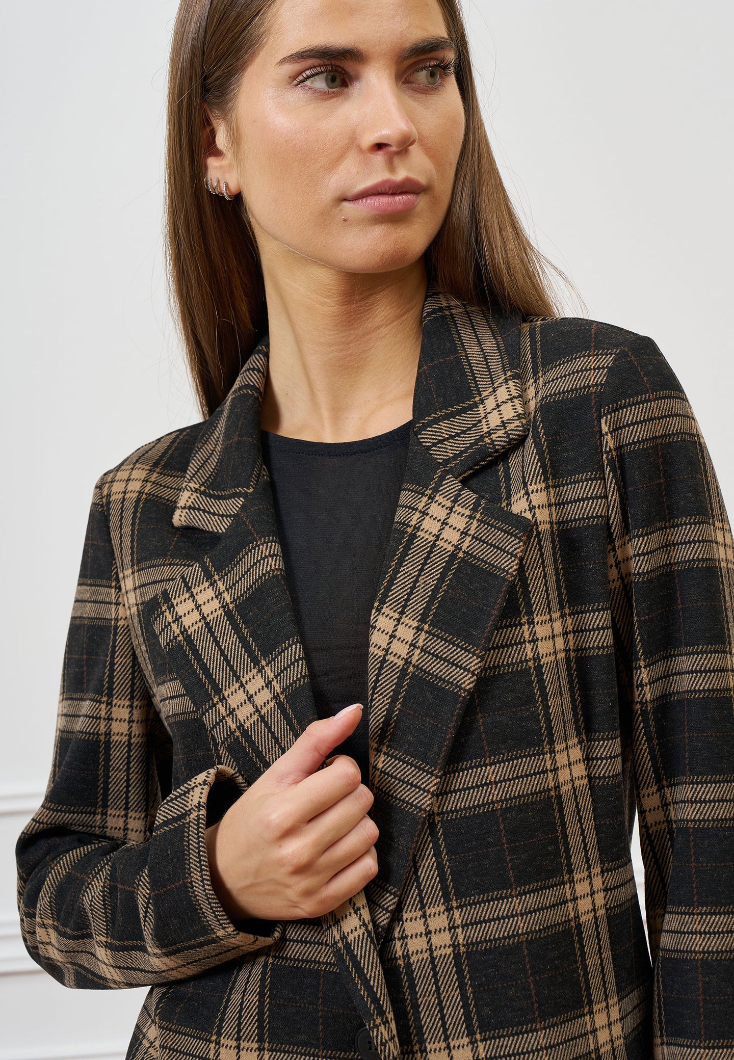 Giacca monopetto a quadri