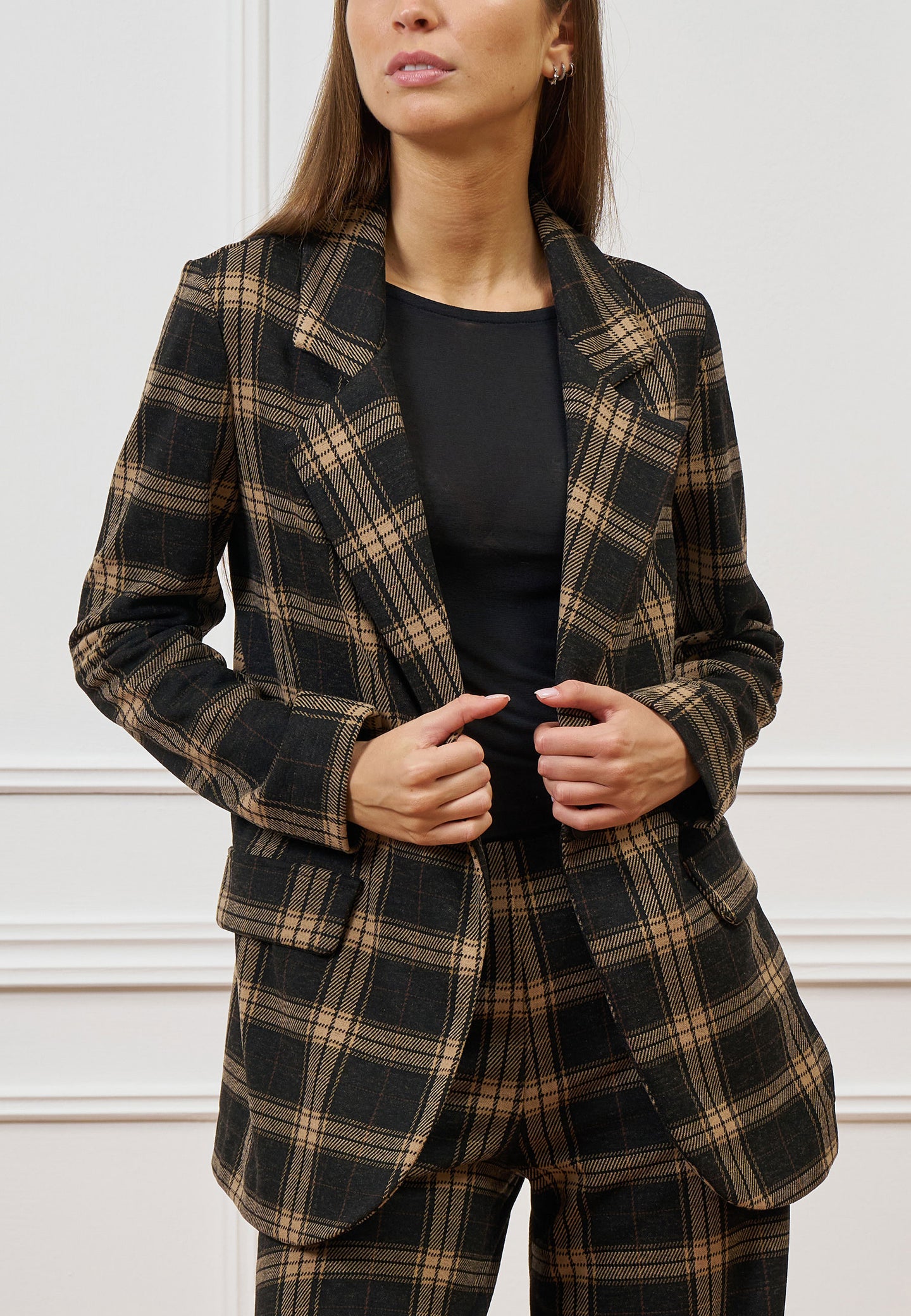 Giacca monopetto a quadri