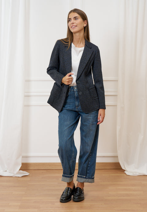 Giacca monopetto con lurex