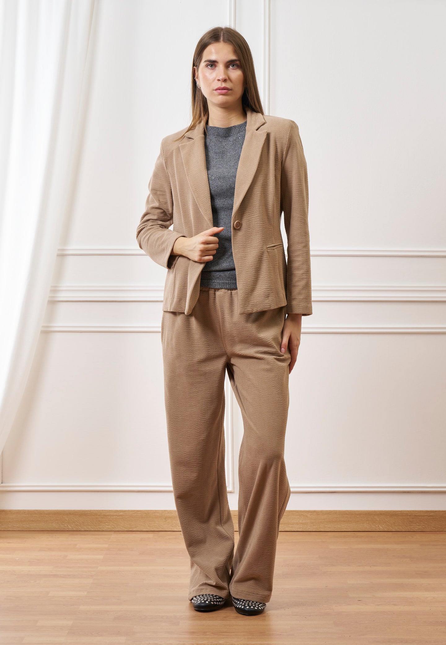 Giacca monopetto in velluto a coste