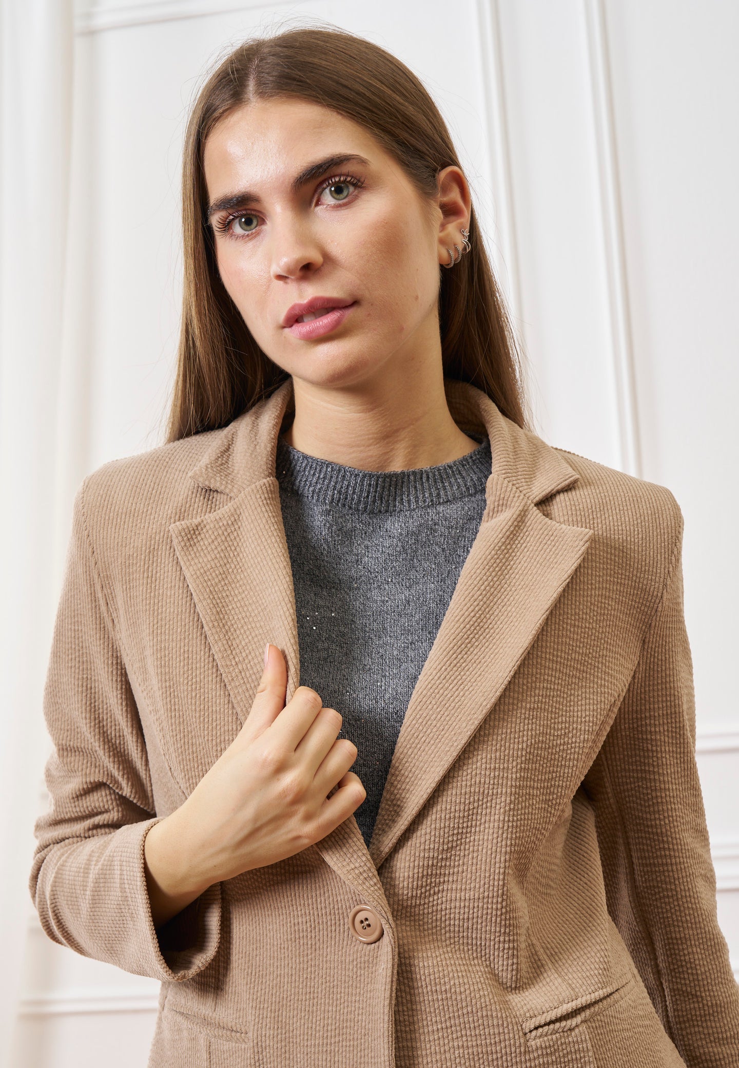 Giacca monopetto in velluto a coste